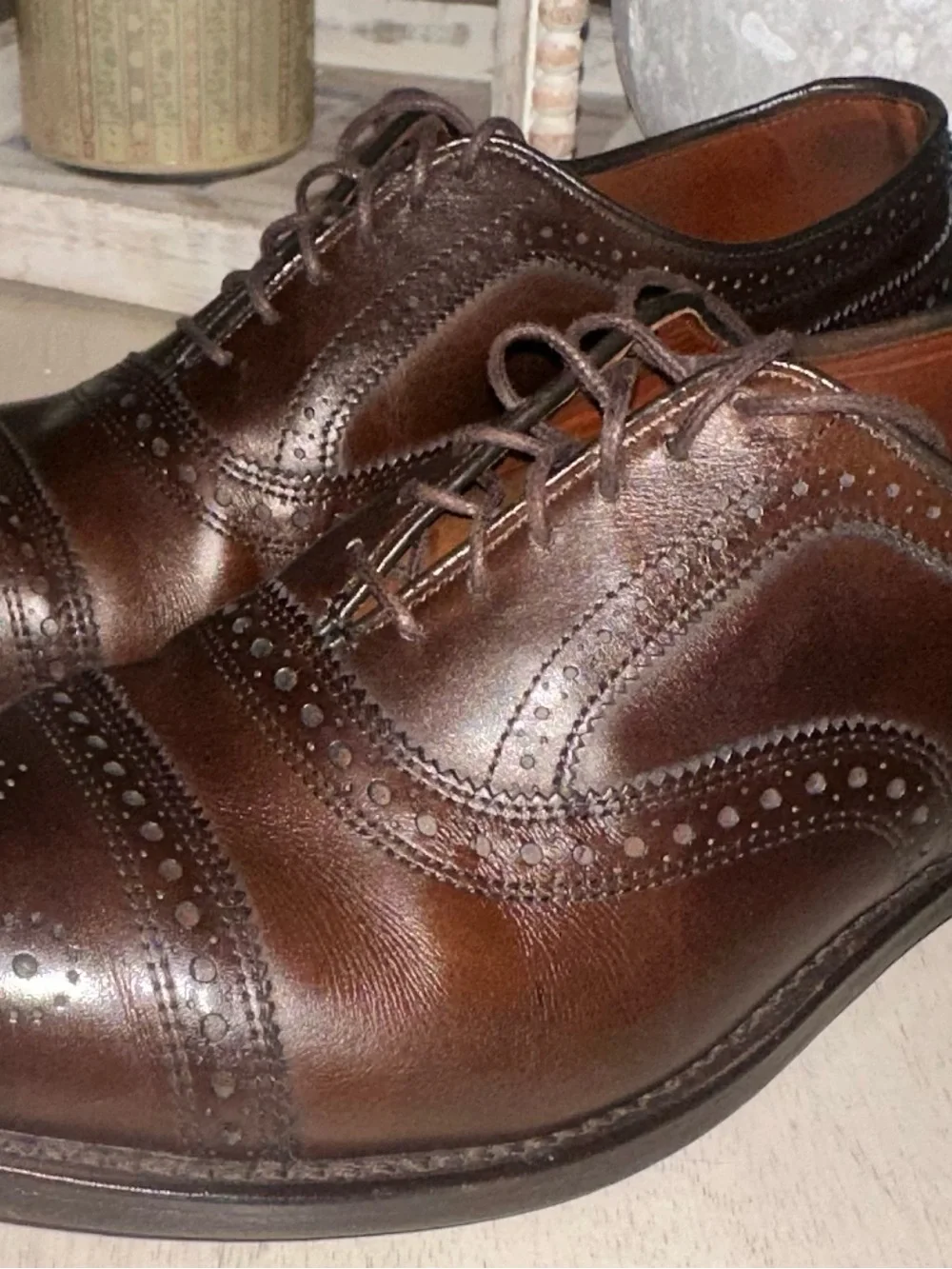 Allen Edmonds Brown Leather Wingtip Oxfords